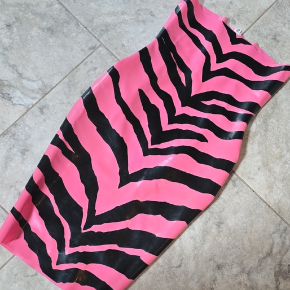 Pink and Black Zebra Print Skirt/ Dress - Picture 1 of 8